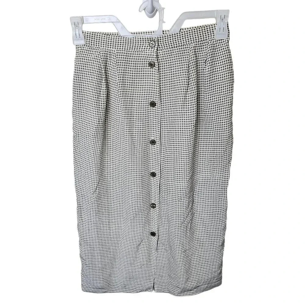 Talbots Silk Gingham Skirt Size 8